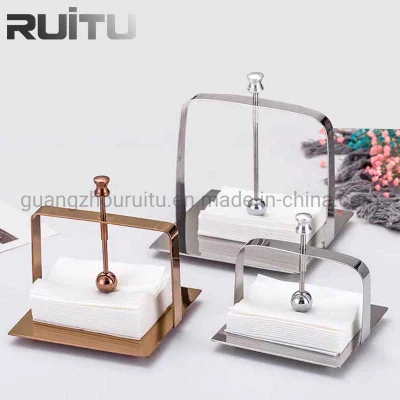 Altro Hotel acciaio inox Wedding Bar Metal decorative Hotel Table Top buffet Banquet Accessories Cheap Brass Gold Restaurant Tovagliolo di carta Supporto