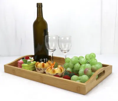 Grossista cucina personalizzata cibo di lusso in legno che serve vassoio rustico con Logo maniglia
