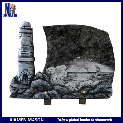 Naturale verde granito Rose sculture forma cuore lapide Memorial