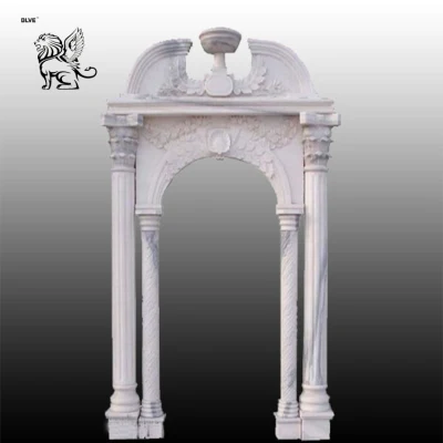 Viola Letterario grande antico scolpito pietra Giardino in marmo cornice porta Mdfy-37