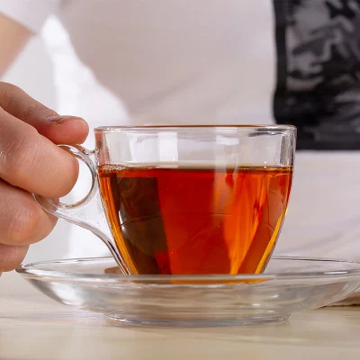 Tazze da caffè in vetro da 190 ml, a basso prezzo e personalizzate, tè nero Tazza