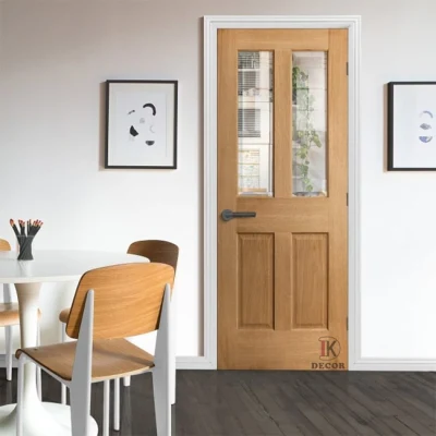 Struttura in legno di stile classico Rovere massiccio con interni vetro da cucina Porta