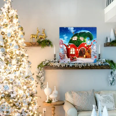 Cornici in legno Galleria Wrapped Natale Home decor Linted Canvas Wall Stampe d&prime;arte