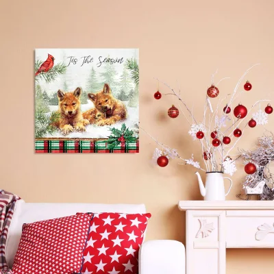 Decorazioni natalizie personalizzate Bright LED Wall Art Canvas Print per Decorazioni vacanza