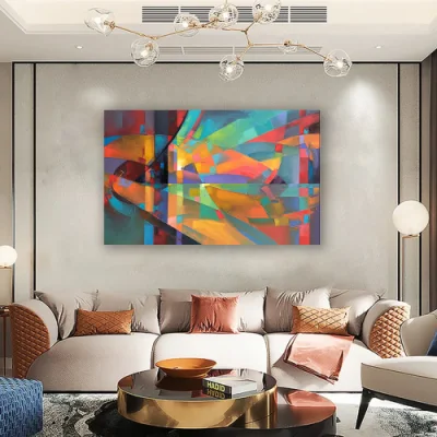 Pittura astratta colorata extra large su tela gialla e blu Art Pink astratto tela Art Teal Art Modern tela Art Viola Pittura brillante