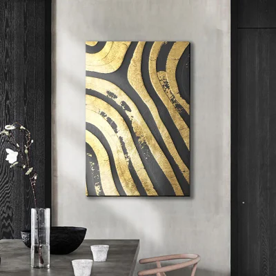Vendita all&prime;ingrosso cornice decorativa tela parete Arte astratta oro lamina Home Decorazione tela pittura Wall Art