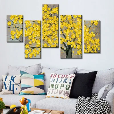 Vendita all&prime;ingrosso di alta qualità Direct 5 pannelli tela muro di verniciatura Arte Design Wall Art per la decorazione vivente