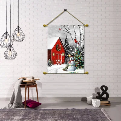 Art legno neve Visualizza albero di Natale luci LED legno di pino LED cornice poster