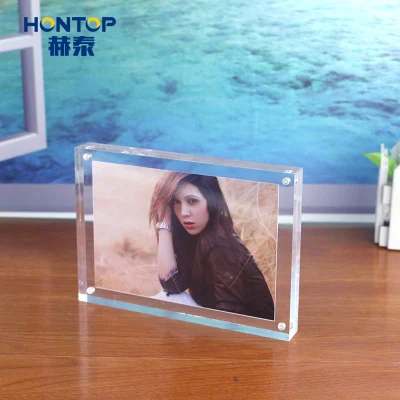 Nuovo banchetto vintage da tavolo con due lati, festa di nozze magnetica Promozione acrilico trasparente Photo Frame