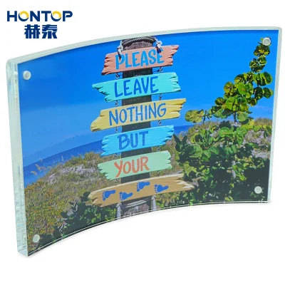 Promozione trasparente Wedding Photo Desktop Display a doppio blocco magnetico Cornice fotografica acrilica PMMA classica