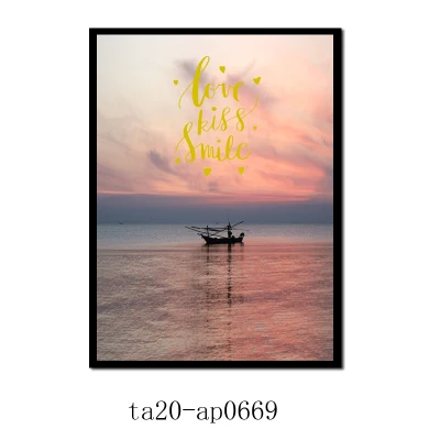 Citazioni ispirate Paesaggio Spiaggia Vista Mare moderno Home Hotel Decorazione personalizzata tela a buon mercato pittura di arte di parete