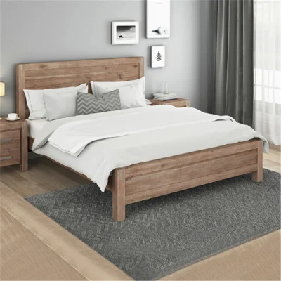 Ultimo prezzo a buon mercato legno piattaforma legno naturale quercia telaio letto Con bordo basso