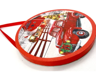 Lampada LED a luce di Natale da 12cm Cirlce da parete decorativa in tela Arte Natale Design Casa decorazione LED tela Arte