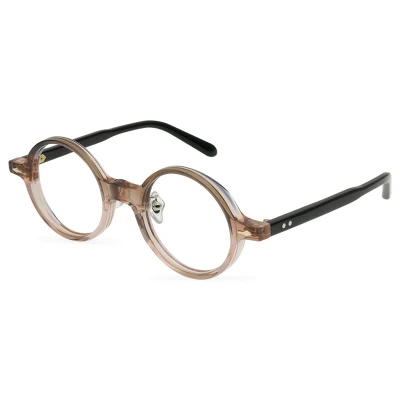 Montature rotonde vintage per occhiali in acetato Unisex Occhiali neri Occhiali