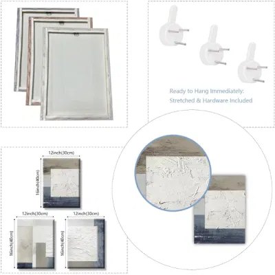 Vendita all&prime;ingrosso 3 pezzi Abstract tela parete Art incorniciato arredamento bagno Pittura