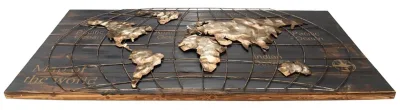 Vancy Arts originale artigianale Commercio all&prime;ingrosso metallo Arte Wall Oro Outdoor Metal World Map Wall Art Home decor