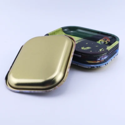 Accessori per fumo metallo a prova di grattolo con coperchio magnetico decorativo olografico personalizzato Vassoi rotolante