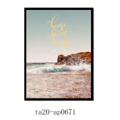 Citazioni ispirate Paesaggio Spiaggia Vista Mare moderno Home Hotel Decorazione personalizzata tela a buon mercato pittura di arte di parete