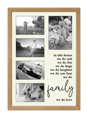 Collage fotografico famiglia con lavagna settimanale per la casa Arredamento