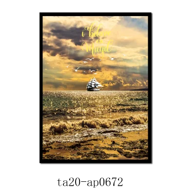 Citazioni ispirate Paesaggio Spiaggia Vista Mare moderno Home Hotel Decorazione personalizzata tela a buon mercato pittura di arte di parete