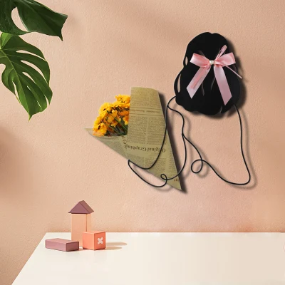Metal Girl Flower Wall Vase Headband Organizer conservazione parete Hanging