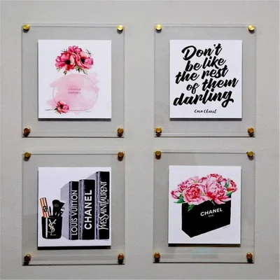 All ingrosso acrilico trasparente PS Organic Glass Cube 2X2 magnete foto Cornice immagine