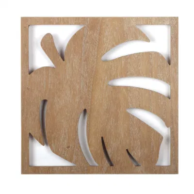 Nuova semplice pianta intagliata Wall Art Farmhouse Geometric Frame Hanging Home Deco legno rustico decorazione parete placca