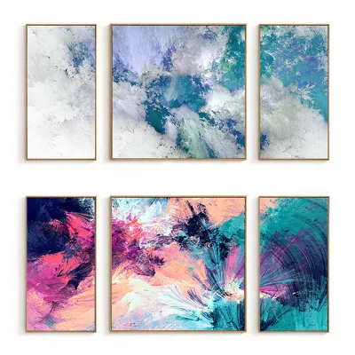 Arredamento soggiorno Wall Pittura astratta incorniciata Art Canvas Stampa