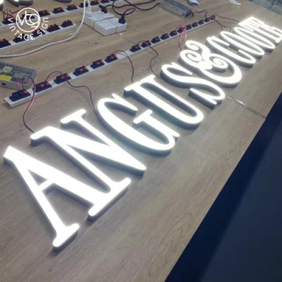Logo Hanging Board Business Sign progetta cartelli LED lettere