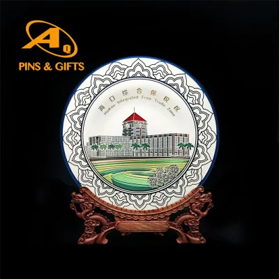 Orecchio di grano in metallo personalizzato con la medaglia personalizzata del Creative Crystal Trophy ottagonale Base di legno solido piastra di autorizzazione Commemorative Plate souvenir Wood legno Placca