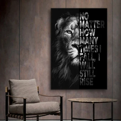 Pittura bianco nero Lion immagine tela Poster Wall Art ispirato Wall Art arredamento per la casa