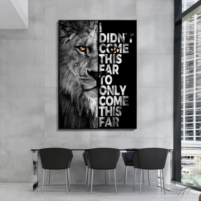 Pittura bianco nero Lion immagine tela Poster Wall Art ispirato Wall Art arredamento per la casa