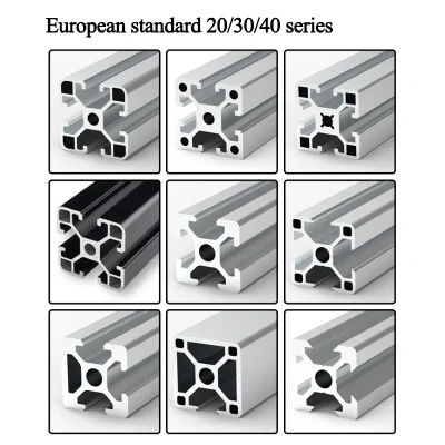 Profilo industriale in lega di alluminio standard europeo, profilo 4040 quadrato Tubo telaio banco da lavoro linea Fish Tank ripiano Accessori tubo
