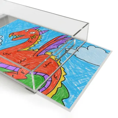 Vassoio di servizio con display in acrilico con maniglia per bagno e cucina