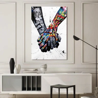 Fabbrica Commercio all&prime;ingrosso scimpanzé colorati tela decorativa dipinti graffiti Wall Art