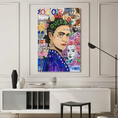  Graffiti Donne tela decorativa dipinti acquerelli Arte della parete