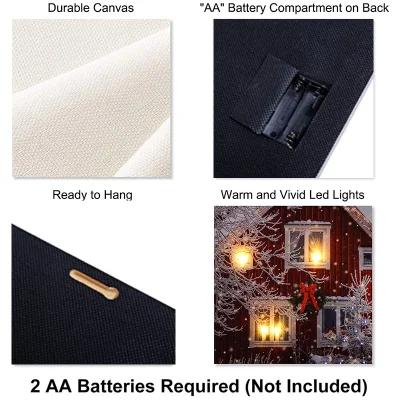 Holiday Dé Cor Lighting Gallery Wrapped Canvas Natale Wall Art Stampa