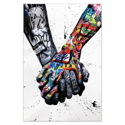 Fabbrica Commercio all&prime;ingrosso scimpanzé colorati tela decorativa dipinti graffiti Wall Art