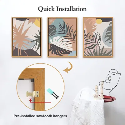 3 pezzi Abstract Canvas natura pianta Wall decorazione incorniciata parete Arte per soggiorno