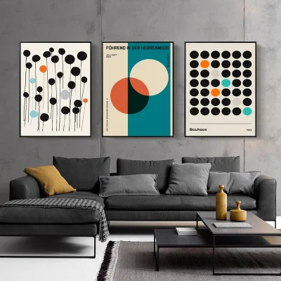 Decor Art Abstract Geometric Poster Prints MID Century Gallery Wall Pittura di tela di arte