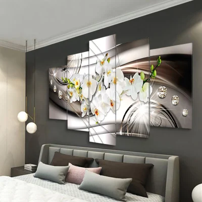 Canvas Painting Orchid Flower Posters e stampe moderne Abstract Wall Decorazione d&prime;arte