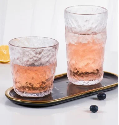 310 ml 370 ml 10oz 12oz Glacier Grain Glass Cup latte semplice Tazza di vetro per succhi tazza di caffè tazza di vetro tazza di birra con mano Tumbler regalo all&prime;ingrosso