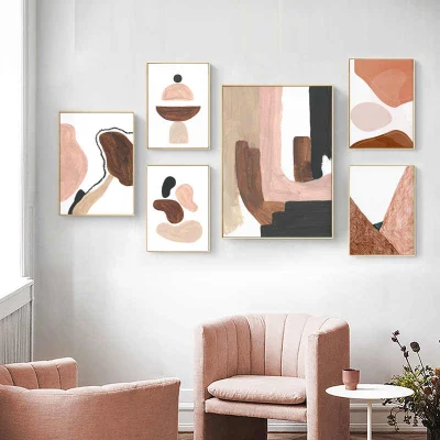 Moderno Absrtact Color Block Pictures Bathroom Wall Art Canvas Poster Stampe Wall Art per decorazione hotel camera da letto