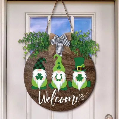 Home decorazione della parete giorno di Patrick legno segno della porta Hanging Green Segno decorativo