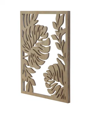 Nuova semplice pianta intagliata Wall Art Farmhouse Geometric Frame Hanging Placca Home Deco