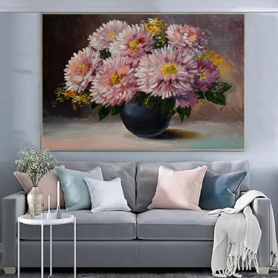 Commercio all&prime;ingrosso olio di fiore pittura su tela personalizzata Stampa Hanging Wall Art