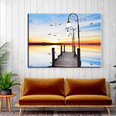 Cornice personalizzata LED Natale tela pittura vintage muro artistico Canvas LED Light Wall Art per arredamento domestico