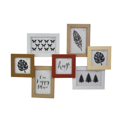 Collage in legno cornice fotografica per Home Deco
