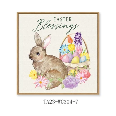 Pasqua coniglio Calligraphy tela di Pasqua pittura di arte tela di pittura di bambini di Pasqua Art cornice Stampa Wall Art decorazione domestica