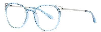 Struttura robusta di forma rotonda con finitura in metallo cute Occhiali ottici da donna TR90 decorativi